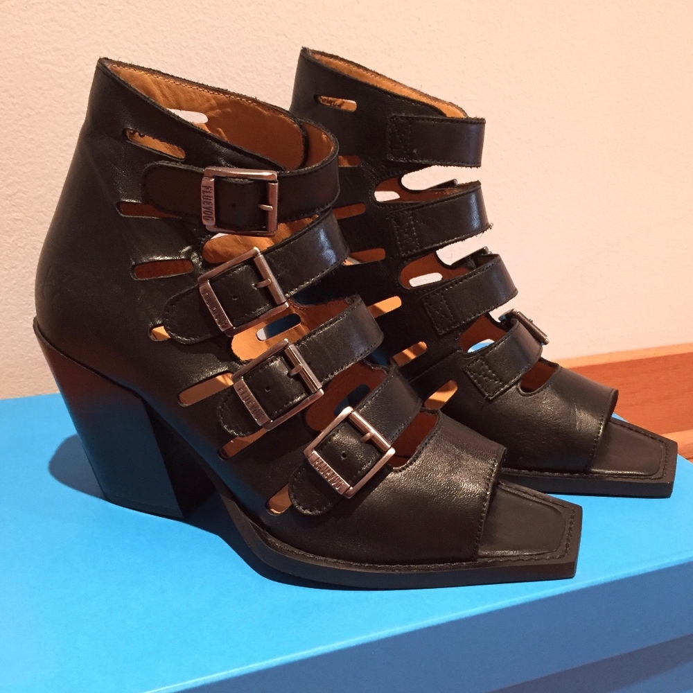 John Fluevog Strappy Open-Toed Bootie